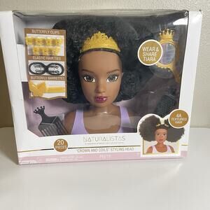 Naturalistas Crown and Curls Styling Head Peety Tiara Pretend Hairstylist Toy